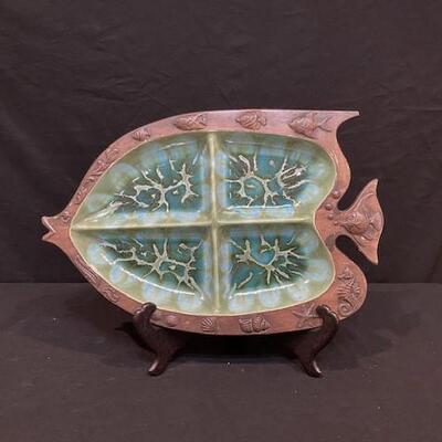 LOT#83LR: Mid-Century Treasure Craft Fish Tray