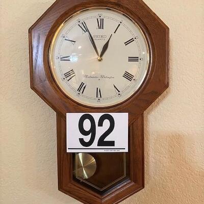 LOT#92LR: Seiko Westminster Regulator Style Clock