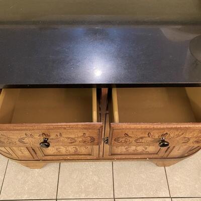 LOT#104DR: Painted Console with Contents