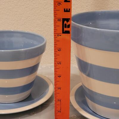 Lot 92: (3) Hallmark Planters and Saucers