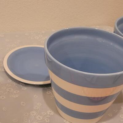 Lot 92: (3) Hallmark Planters and Saucers