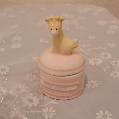 Lot 107: New Baby Girl Rattles, Musical Rabbit, Plushies, Ornament, Giraffe Curl Trinket Box and Magnet