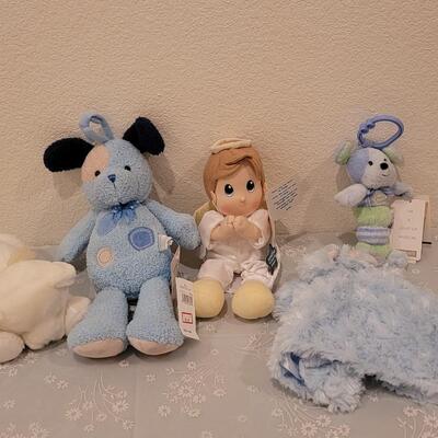Lot 105: New Baby Boy Plushies, Praying Boy Doll and Musical Bears