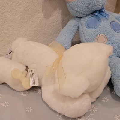 Lot 105: New Baby Boy Plushies, Praying Boy Doll and Musical Bears