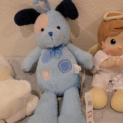 Lot 105: New Baby Boy Plushies, Praying Boy Doll and Musical Bears
