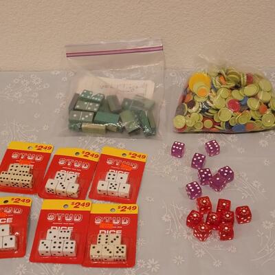 Lot 148: Tahoe Casino Dice, Stud Dice and Flip Off Game pieces