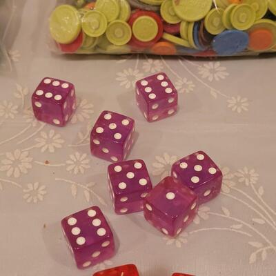 Lot 148: Tahoe Casino Dice, Stud Dice and Flip Off Game pieces