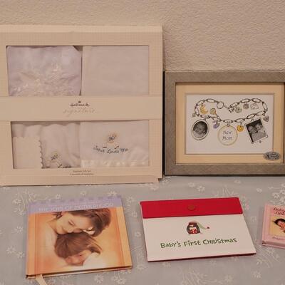 Lot 152: New Mom Photo Frame, Book, Baby Baptism Set, Photo Album and Book