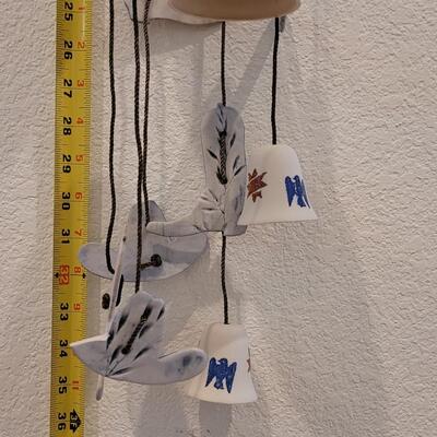 Lot 170: Ceramic Cowboy Hats, Boots and Bells Wind Chime