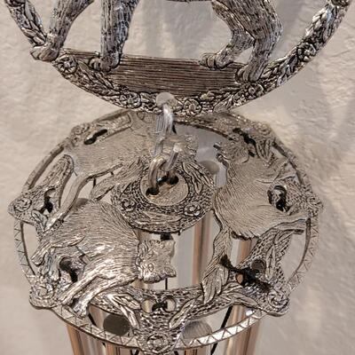 Lot 171: Whispering Winds Pewter Cat Wind Chime 