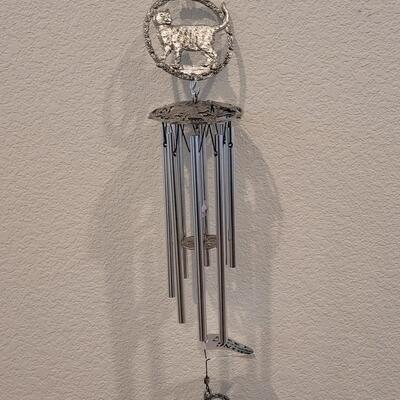 Lot 171: Whispering Winds Pewter Cat Wind Chime 