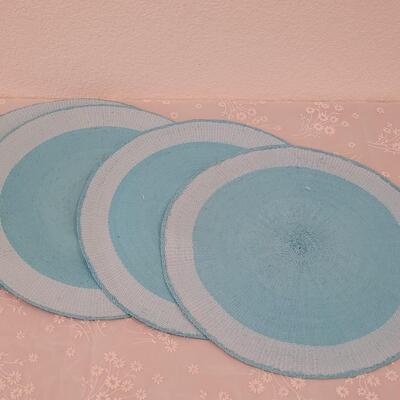 Lot 174: (4) New Round Blue & White Placemats 