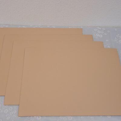 Lot 175: (4) New Tan/Black Leather Placemats 