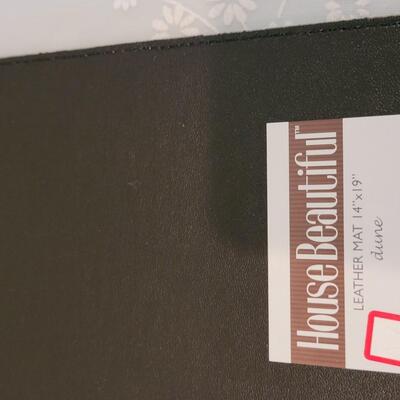 Lot 175: (4) New Tan/Black Leather Placemats 