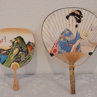 Lot 183: (2) Vintage Disneyland Gift Shop Japanese Fans
