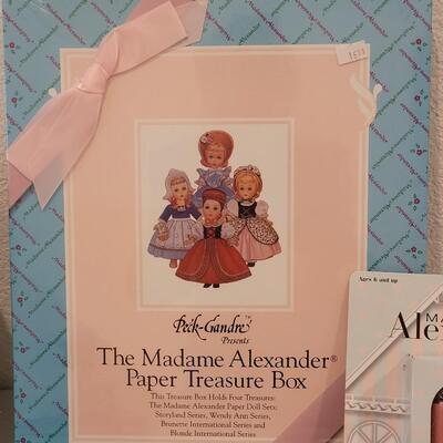 Lot 198: Madame Alexander Music Box, Mini Doll, Paper Treasure Box