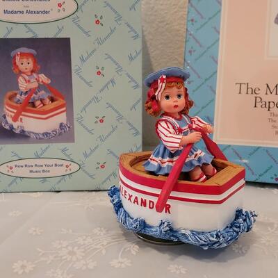 Lot 198: Madame Alexander Music Box, Mini Doll, Paper Treasure Box