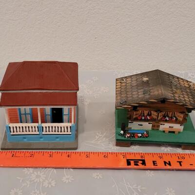 Lot 199: Vintage Reuge Music Box and Makey Ceramic Music Box 