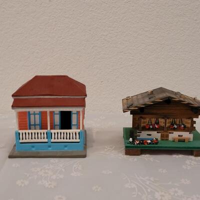 Lot 199: Vintage Reuge Music Box and Makey Ceramic Music Box 