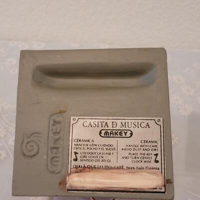 Lot 199: Vintage Reuge Music Box and Makey Ceramic Music Box 