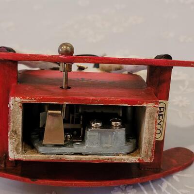 Lot 204: Vintage Enesco Music Box Rocking Horse