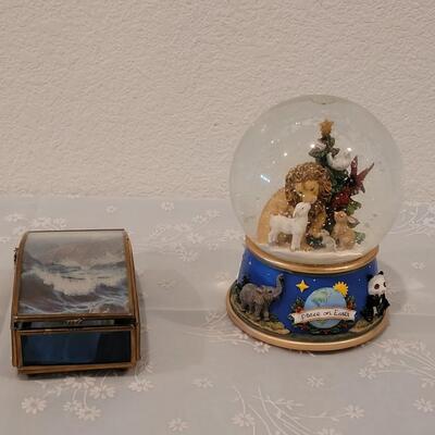 Lot 215: Water Globe and Music Trinket Box