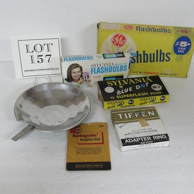Lot of Vintage Photography Stuff, Bulbs, Flash Diffuser, Adapter Ring, Snap Shot Dial
