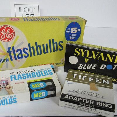 Lot of Vintage Photography Stuff, Bulbs, Flash Diffuser, Adapter Ring, Snap Shot Dial