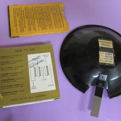 Lot of Vintage Photography Stuff, Bulbs, Flash Diffuser, Adapter Ring, Snap Shot Dial