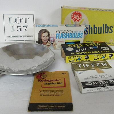 Lot of Vintage Photography Stuff, Bulbs, Flash Diffuser, Adapter Ring, Snap Shot Dial
