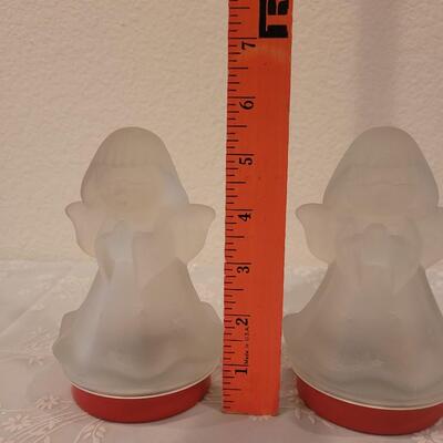 Lot 220: Reuge Glass Angel Music Boxes (2)