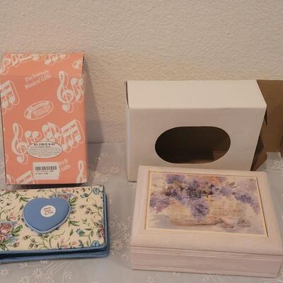Lot 221: Music Box Album and Trinket Box