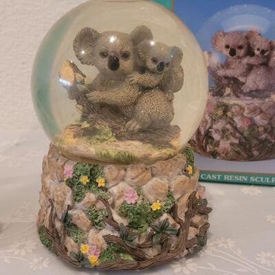 Lot 222: (2) Water Globes - Koalas and Cats