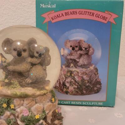 Lot 222: (2) Water Globes - Koalas and Cats