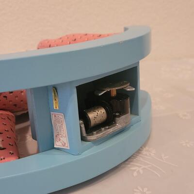 Lot 223: Music Box Rocking Horse and Clown Music Box