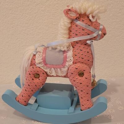 Lot 223: Music Box Rocking Horse and Clown Music Box