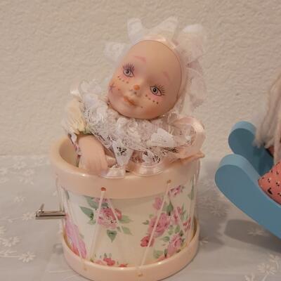 Lot 223: Music Box Rocking Horse and Clown Music Box