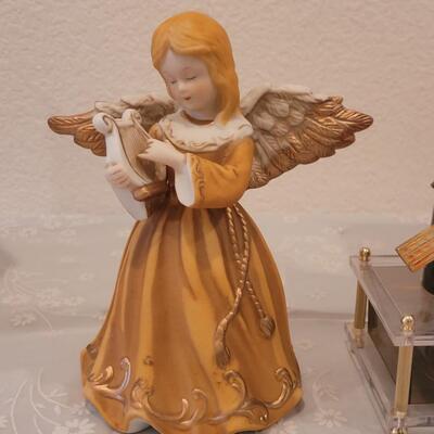 Lot 225: Music Box Windmill and Angel