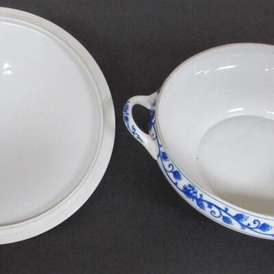 Nippon Covered Casserole Blue and White Floral Marked Royal Nippon Sametukes