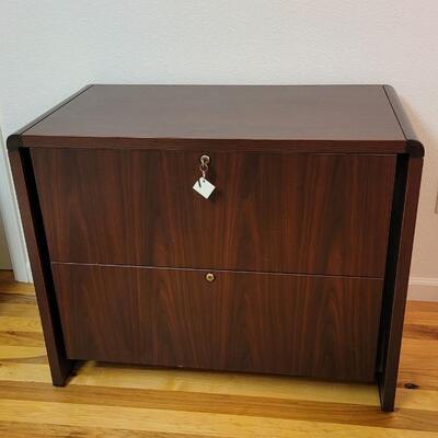 Lot 229: Vintage Solid Wood Office Storage File Cabinet  29.5" x 30.5" x 20"