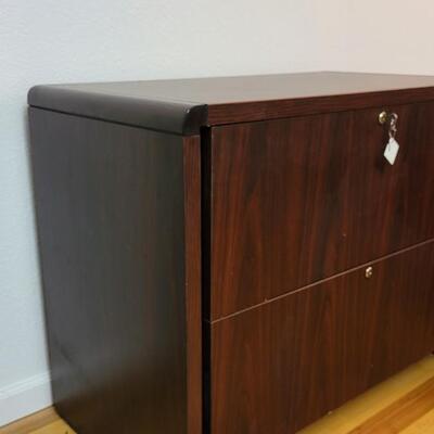 Lot 229: Vintage Solid Wood Office Storage File Cabinet  29.5" x 30.5" x 20"