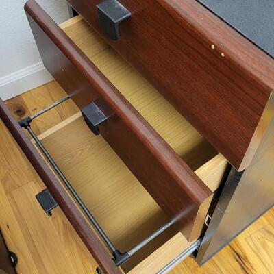 Lot 233: Office File Cabinet Brown ND  27" x 16" x 20" 