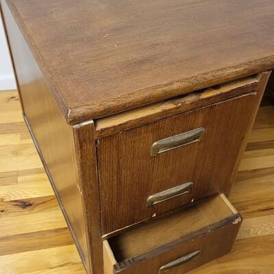 Lot 235: Antique Solid Wood Office Desk 58" x 32" x 32" 