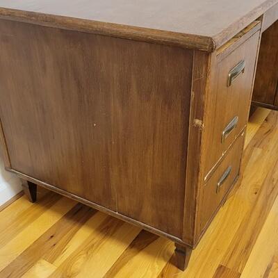 Lot 235: Antique Solid Wood Office Desk 58" x 32" x 32" 