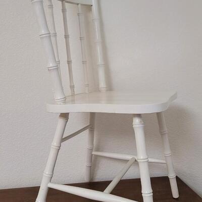 Lot 236: Vintage White Wood Chair 17" x 17" x 34"  