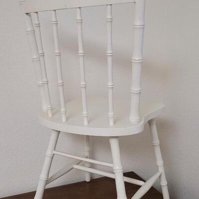 Lot 236: Vintage White Wood Chair 17" x 17" x 34"  