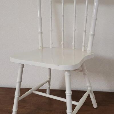 Lot 236: Vintage White Wood Chair 17" x 17" x 34"  