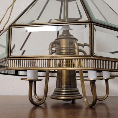 Lot 238: Vintage Mid Century Modern Glass Light Fixture 