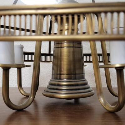 Lot 238: Vintage Mid Century Modern Glass Light Fixture 