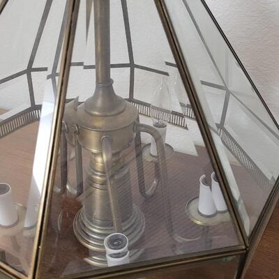 Lot 238: Vintage Mid Century Modern Glass Light Fixture 